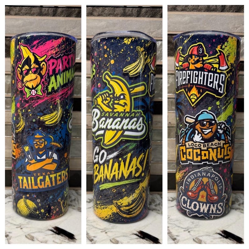 Banana Ball Savannah Bananas 20oz Tumbler Stainless Steel Mug Gift immagine 1
