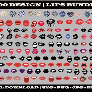 Lips Svg Bundle,Lips Clipart,Lips Silhoutte,Love Svg,Valentines Day,Instant Download, Kiss Svg, Kiss Clipart,Digital Download