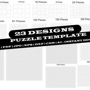 Puzzle Svg Templates, Jigsaw Puzzle Svg, Puzzle Cut template, Puzzle Piece Svg, Laser Cut Puzzle Svg, Puzzle Pieces, Instant Download