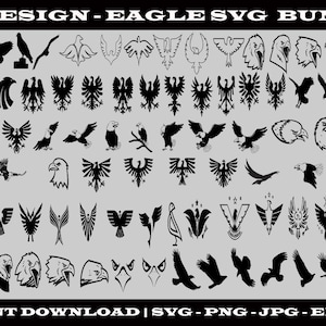 Eagle SVG Bundle,Eagle PNG Bundle,Eagle Clipart,Eagle Vector,American Eagle,Eagle silhouette,Instant Download,Eagle Cut Files For Silhouette