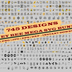 Mega Bee Svg, Bee Hive Svg, Bee Png, Honeycomb Svg, Bee Clipart, Queen Bee Svg, Honey Bee Svg, Cute Bee Svg, Bumble Bee,Bee Svg Bundle