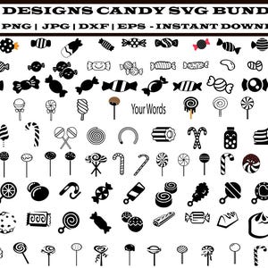 Candy SVG Bundle,Candy Party Svg, Candy Clipart, Sweet svg, Candy Silhouette, Candy SVG Cut Files for Cricut, Candy Cane Svg, Lollipop Svg