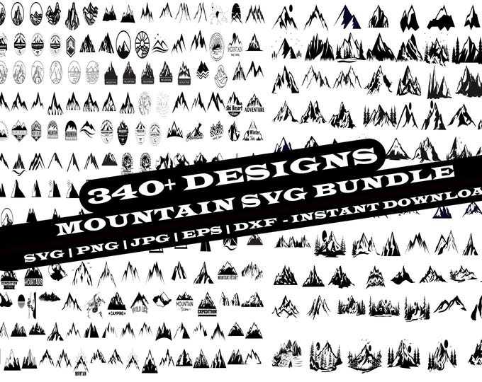 Mountain SVG Bundle, Peaks Clipart, Vector Cut Files for Cricut, PNG ...