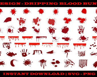 Blut Splatter SVG Bundle, Halloween Drip Designs (Instant Download)