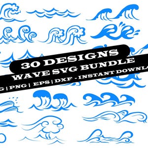 Wave Svg, Wave Bundle Svg, Wave Cut Files , Wave Clipart , Wave Cricut, Ocean Waves,  Sea Waves Svg, Instant Download,  Digital Cut File
