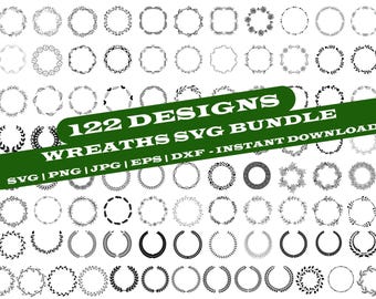 Floral Wreath SVG Bundle: 122 Designs (Digital Download)