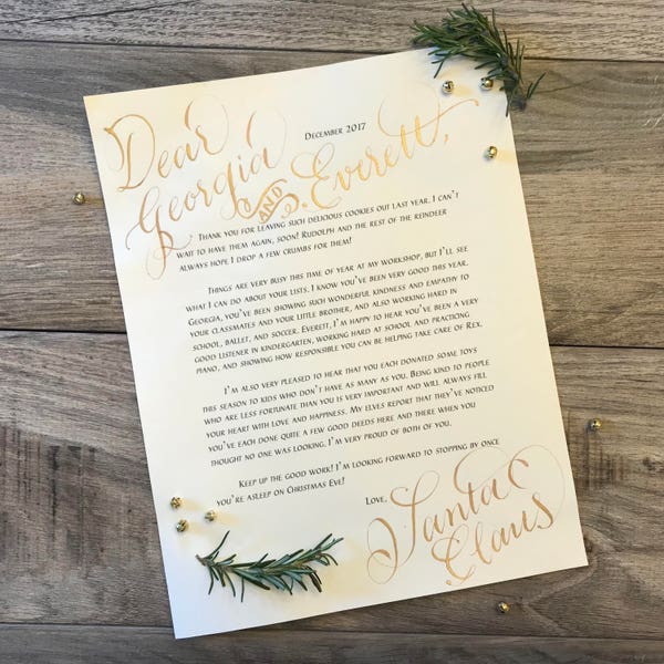 LIMITED QUANTITY! Letter From Santa! Personalized with Hand Lettered Calligraphy