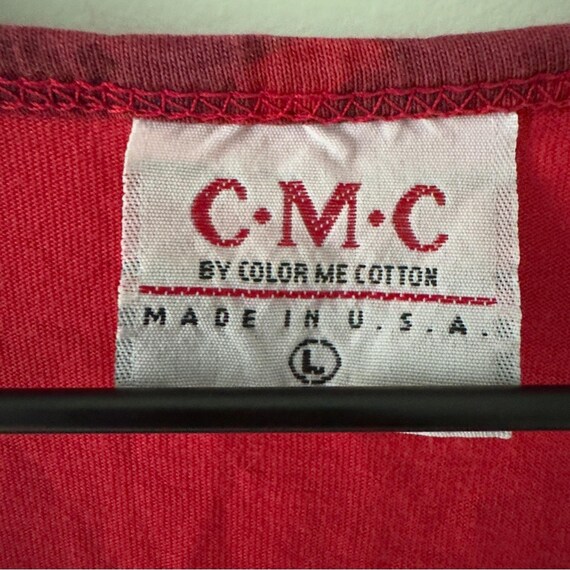 Vintage patchwork style button front Red babydoll… - image 11