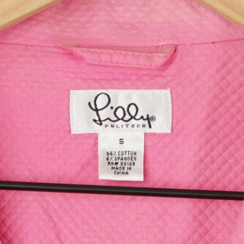 Lilly Pulitzer Vintage White Label Jacket 3/4 Sleeve Quilted Button Front Collar image 5