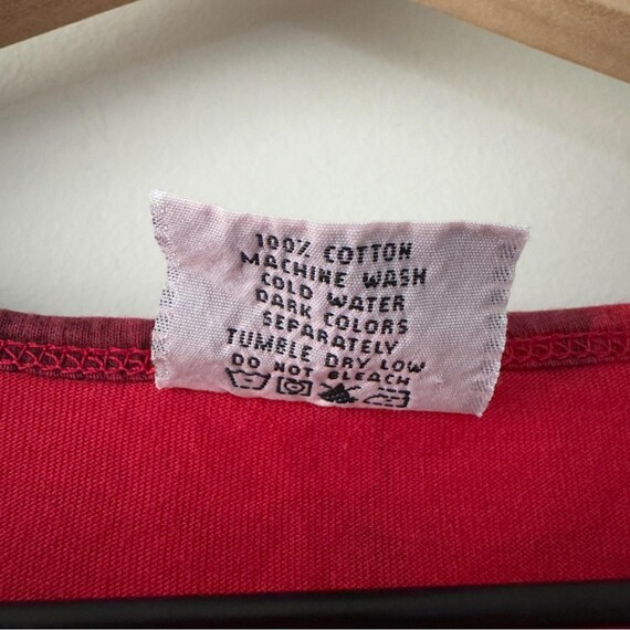 Vintage patchwork style button front Red babydoll… - image 12