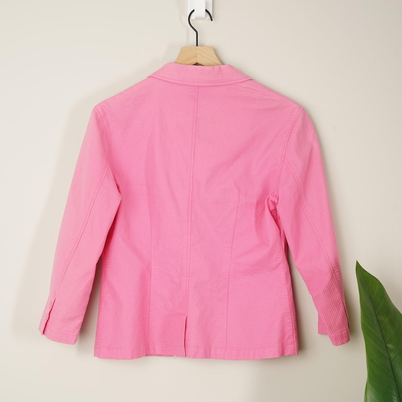 Lilly Pulitzer Vintage White Label Jacket 3/4 Sleeve Quilted Button Front Collar image 3