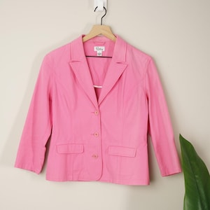 Lilly Pulitzer Vintage White Label Jacket 3/4 Sleeve Quilted Button Front Collar image 2