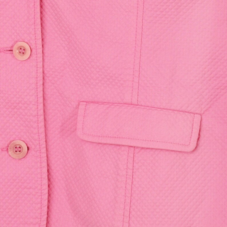 Lilly Pulitzer Vintage White Label Jacket 3/4 Sleeve Quilted Button Front Collar image 4