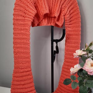 THE KUINZ SHRUG | Deep Orange | Crochet Shrug | Handmade Crop Shrug |Sabinagloo Shrug