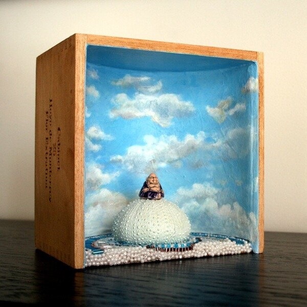 Shadow Box Art -BUDDHA BOX- Original Mixed Media