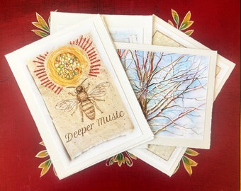 3 Greeting cards, blank with envelopes, pick any 3 images, handmade, luxurious paper 6 X 8 suitable for framing, nice gift