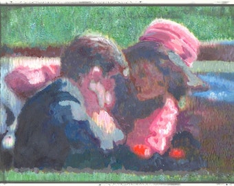 JFK, print on canvas painting, art, JFK & Jackie," The Second Shot"  print from original painting, Kennedy, 1960's history art,assassination