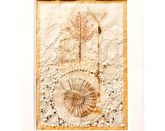 Original Teabag art, Framed, gift ready to hang, recycled mixed media, Environmental, inspirational, Tree of Life 4, sustainable art, nature