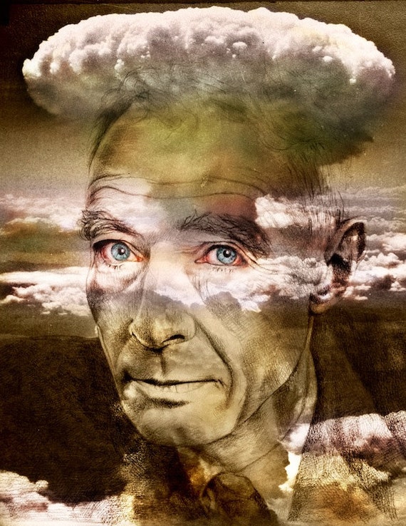 Robert Oppenheimer Portrait Art Custom Portrait Vater Der Etsy