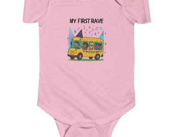 Lenny Pearce My First Rave Techno Infant Bodysuit | Toddler EDM Baby Onesie