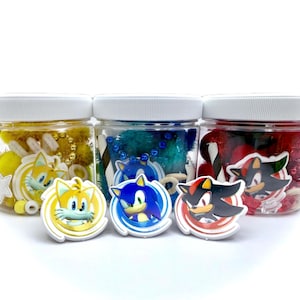 Sonic Inspired 4oz 8oz Playdough Jars, Play Dough Kit, Kids Party Favors, Sensory Kit, Birthday Gifts, Goodie Bags