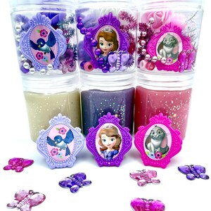 Princess Sofia Inspired 4oz Playdough Jars, Play Dough Kit, Kids Party Favors, Sensory Kit, Birthday Gifts