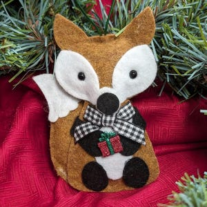 Handmade Felt Fox Christmas ornament