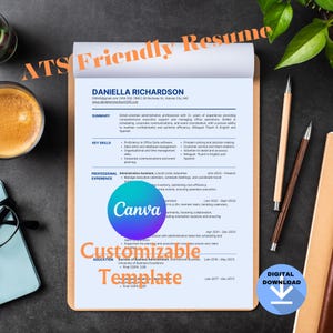 Puede incluir: Una plantilla de currículum diseñada para quienes buscan trabajo. La plantilla es compatible con ATS e incluye secciones para resumen, habilidades clave, experiencia profesional y educación. La plantilla es personalizable e incluye una opción de descarga digital.