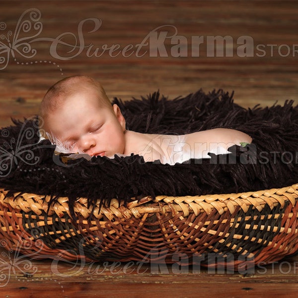 Basket on Rustic Wooden Floor Digital Photography Prop Photoshop PSD FILE 1061