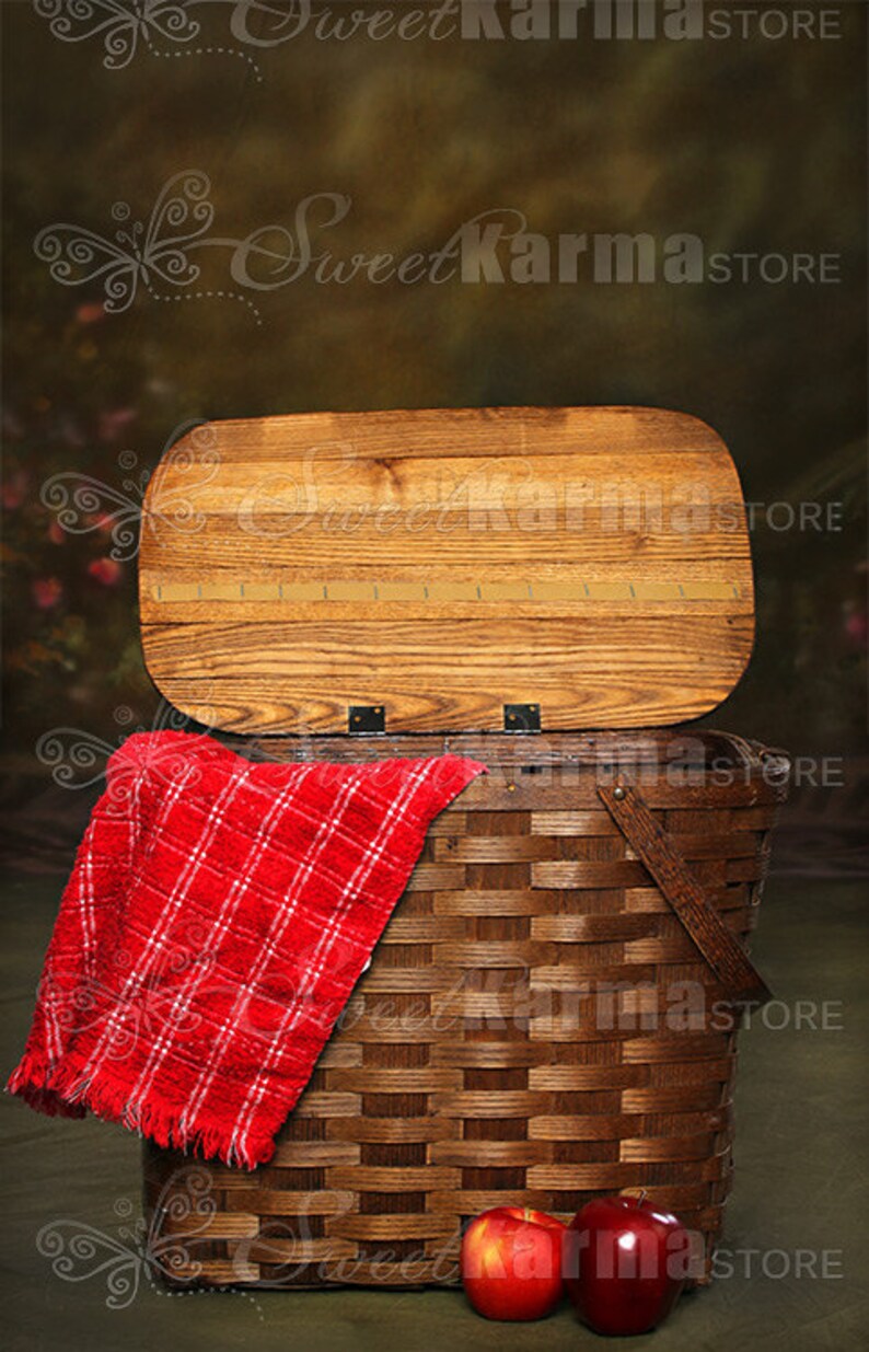 Rustic Picnic Basket Digital Photography Prop Background FILE Etsy