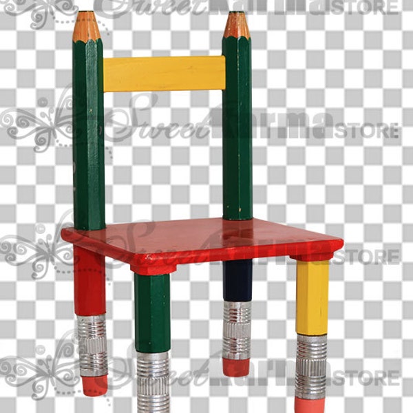 Childs Colored Pencil Chair Digital Photography Prop File #23 Instant Download