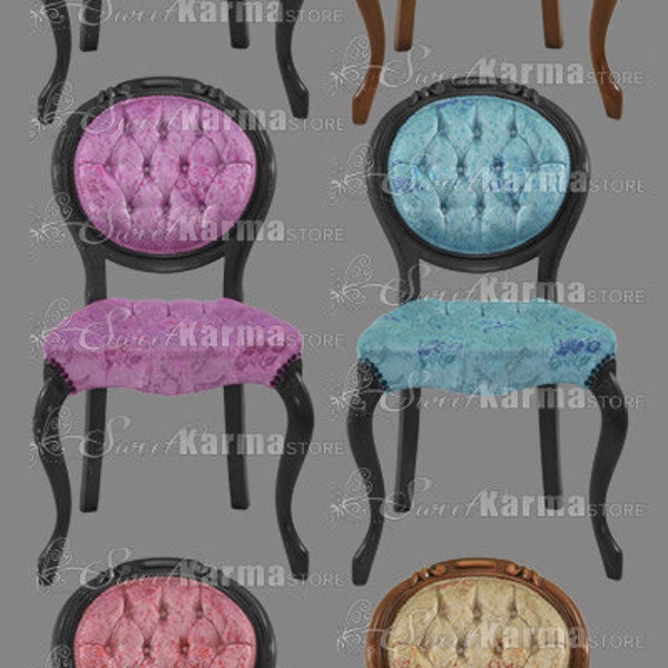 Vintage Round Back Chair - Many Colors Digital Photography Prop FILE #910