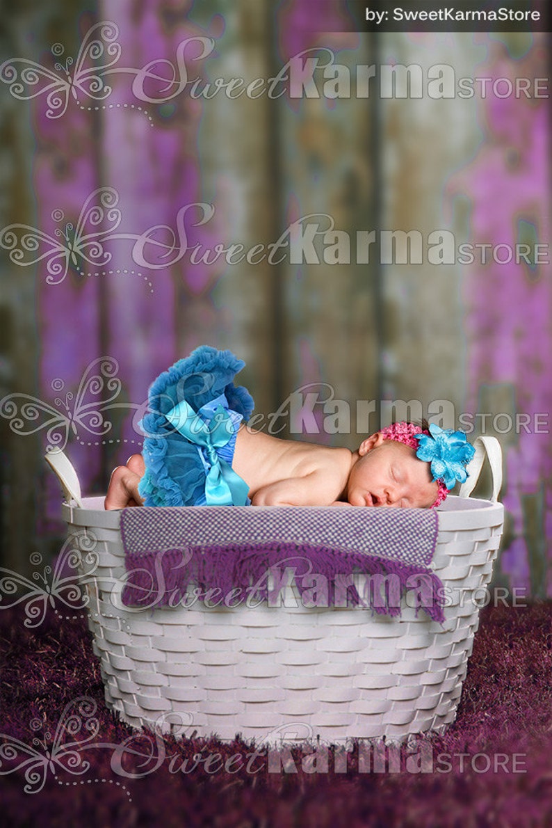 Wicker Basket Blue and Pink Options Digital Photography Prop Background 640 image 2