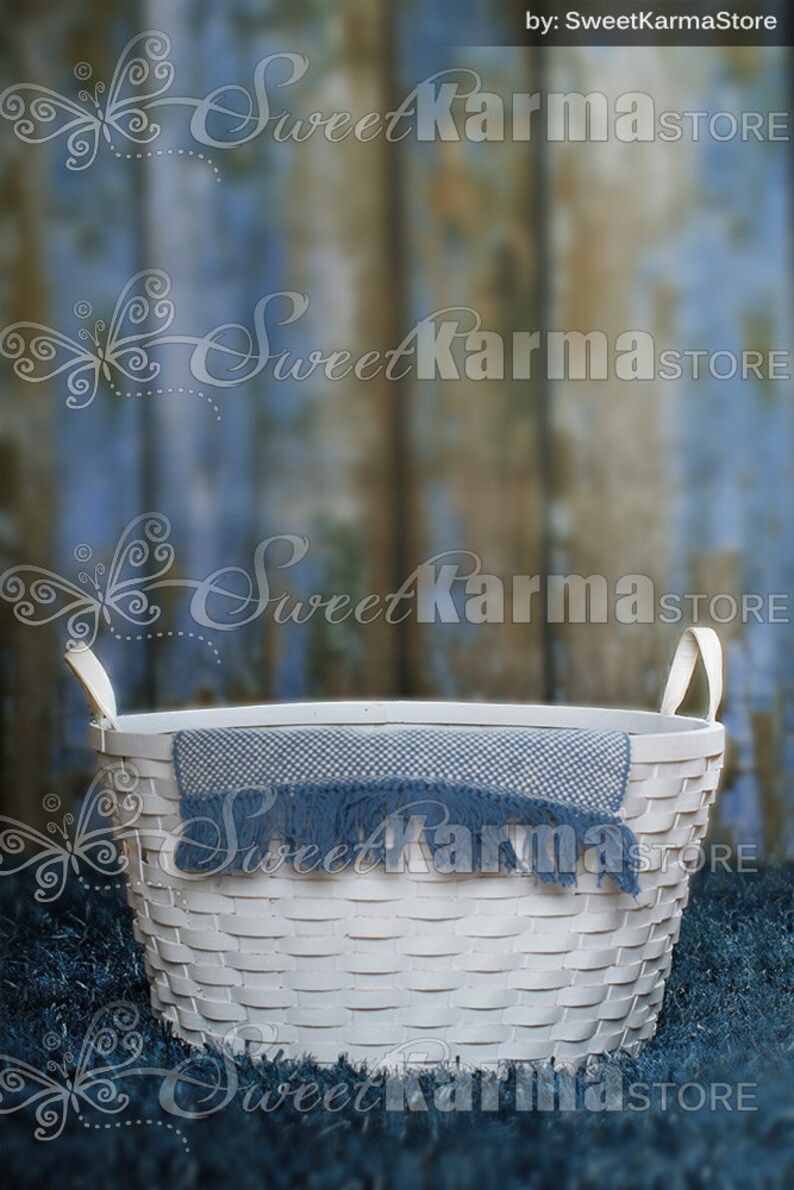 Wicker Basket Blue and Pink Options Digital Photography Prop Background 640 image 3