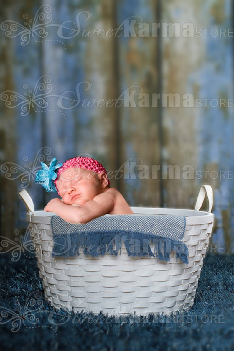 Wicker Basket Blue and Pink Options Digital Photography Prop Background 640 image 1