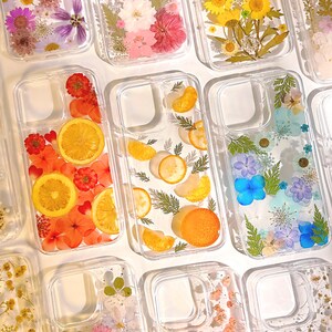 Lemon Orange Dried Fruit Real Pressed Flowers Phone Case iPhone 17 Air 16 E 15,14 plus 13,12,Pro Max Samsung Galaxy S 22 23 24 25 26 Ultra