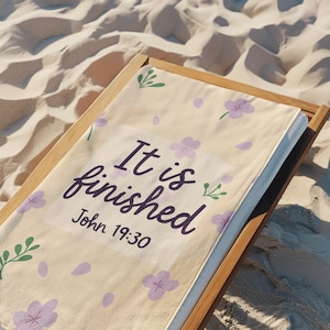 Christian Beach Towel, Oversixed Beach Towel, Cute Summer Towel for Girls, Baptism Towel, Christian Gifts
