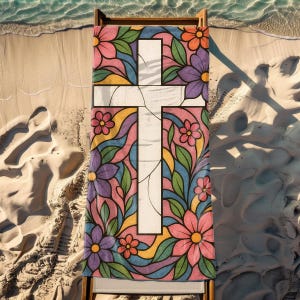 Christian Beach Towel, Christian Summer Aesthetic, Trendy Summer Towel, Cute Christian Summer Necessities, Christian Gifts, Baptism Blanket