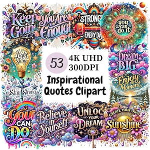 Imágenes prediseñadas de citas inspiradoras: 53 PNG, palabras inspiradoras y mensajes positivos para alegrar tu día y motivar tus proyectos, descarga digital