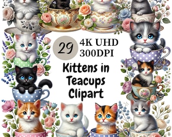 Kittens in Teacups Clipart – 29 PNG Images, Commercial Use