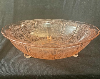 Anchor Hocking Pink Cherry Blossom Serving Bowl