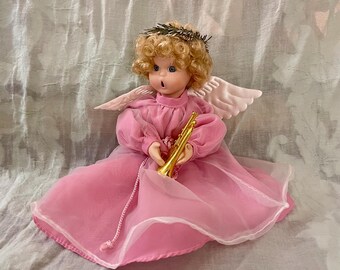 10" 1990s Porcelain Angel Doll Ornament