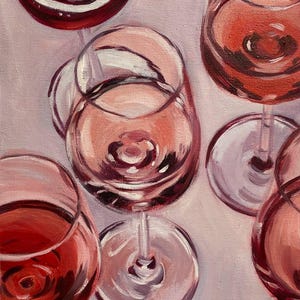 Rosé Reflections Oil Painting on canvas