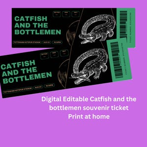 Digital bearbeitbarer Wels und das Flaschenmen Souvenir Ticket Geschenk