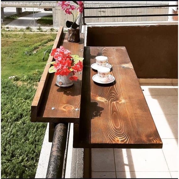 Wooden Balcony Bar Table, Outdoor Patio Furniture, Terrace Bistro Table
