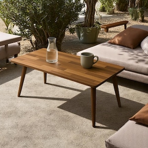Walnut Coffee Table, Mid Century Modern Rectangle Table, Classic Wooden Coffee Table, Solid Walnut Wood Living Room Furniture