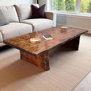 Live Edge Coffee Table, Rustic Handmade Solid Wood Furniture, Farmhouse Center Table Decor
