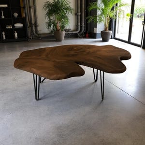 Handmade Live Edge Walnut Coffee Table: Modern Rustic Wood Centerpiece (60x32x16 Inches)