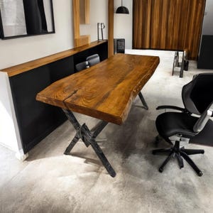Live Edge Walnut Desk: Custom Handmade Solid Wood Office Table