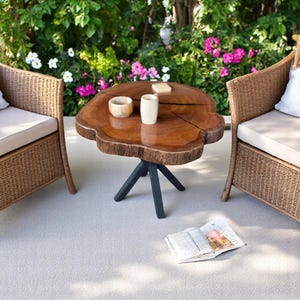 Handmade Live Edge Mulberry Coffee Table: Rustic Round Wood